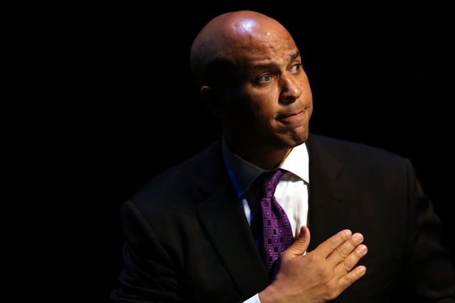 Cory Booker last night after winning the election